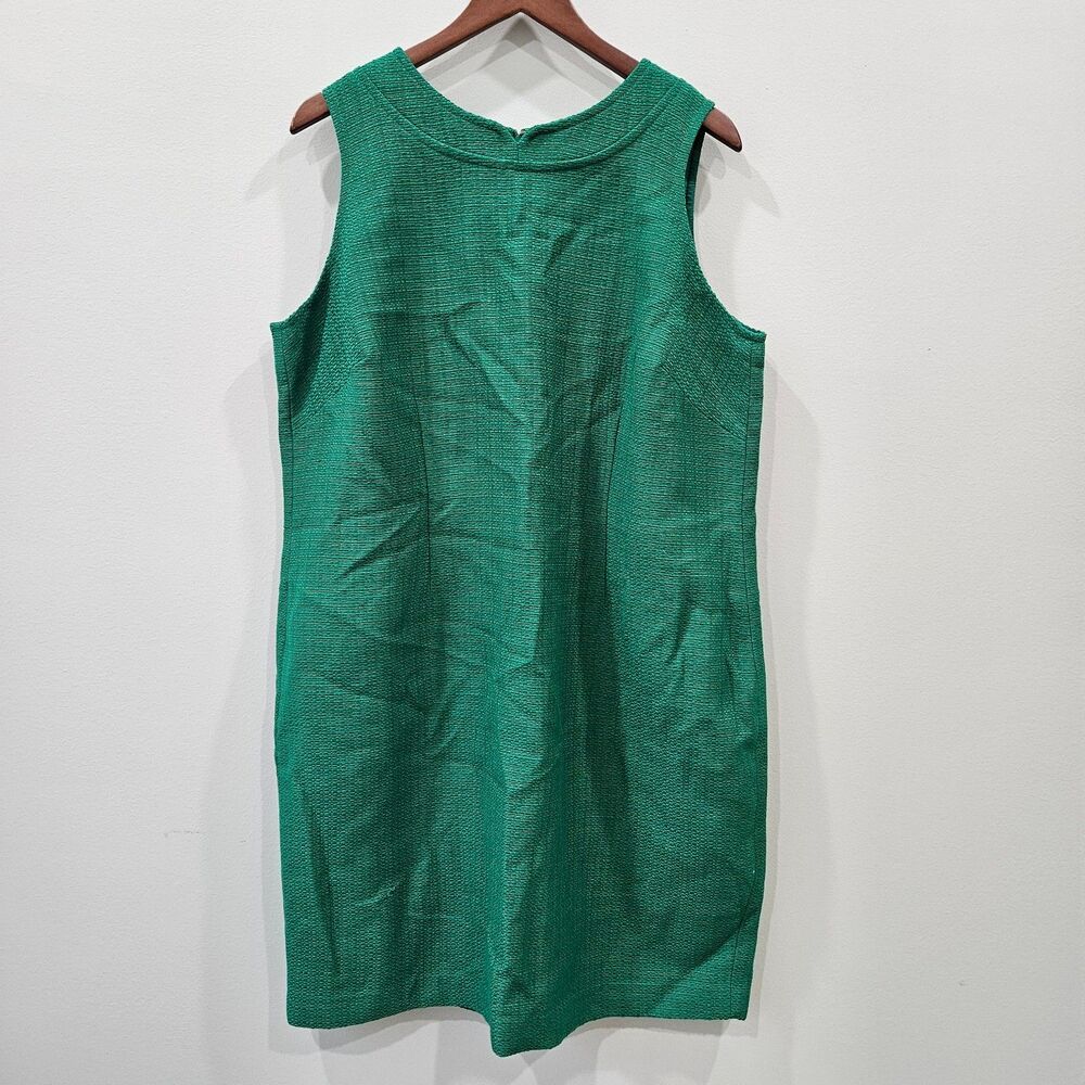 Talbots Womens Tweed Dress Size 1XP Kelly Green Sleeveless Career Professional